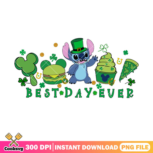Stitch best patrick day ever png, stitch st patricks day​ png
