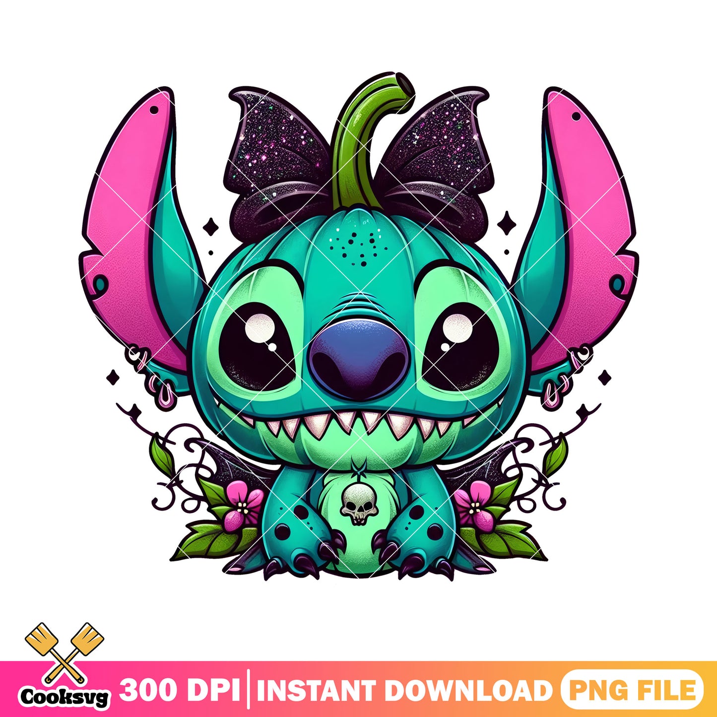 Stitch character on halloween png, spirit halloween near me png