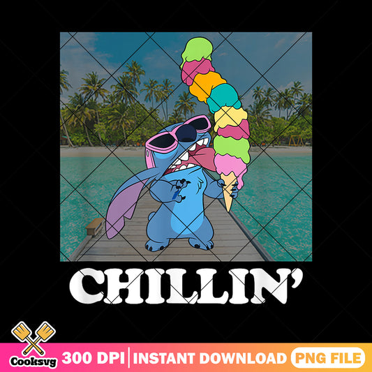 Stitch chillin ice cream png file, stitch chillin png, stitch ice cream png