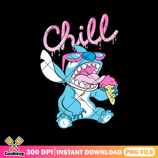 Stitch chill with ice cream file png, stitch ice cream png, stitch chill png