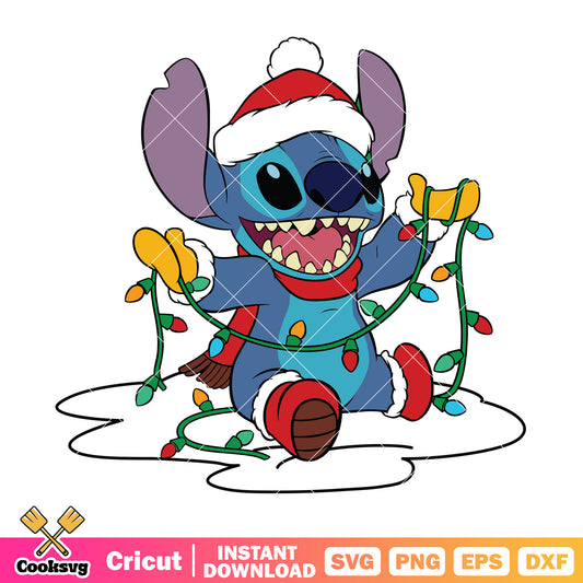 Stitch christmas lights disney svg