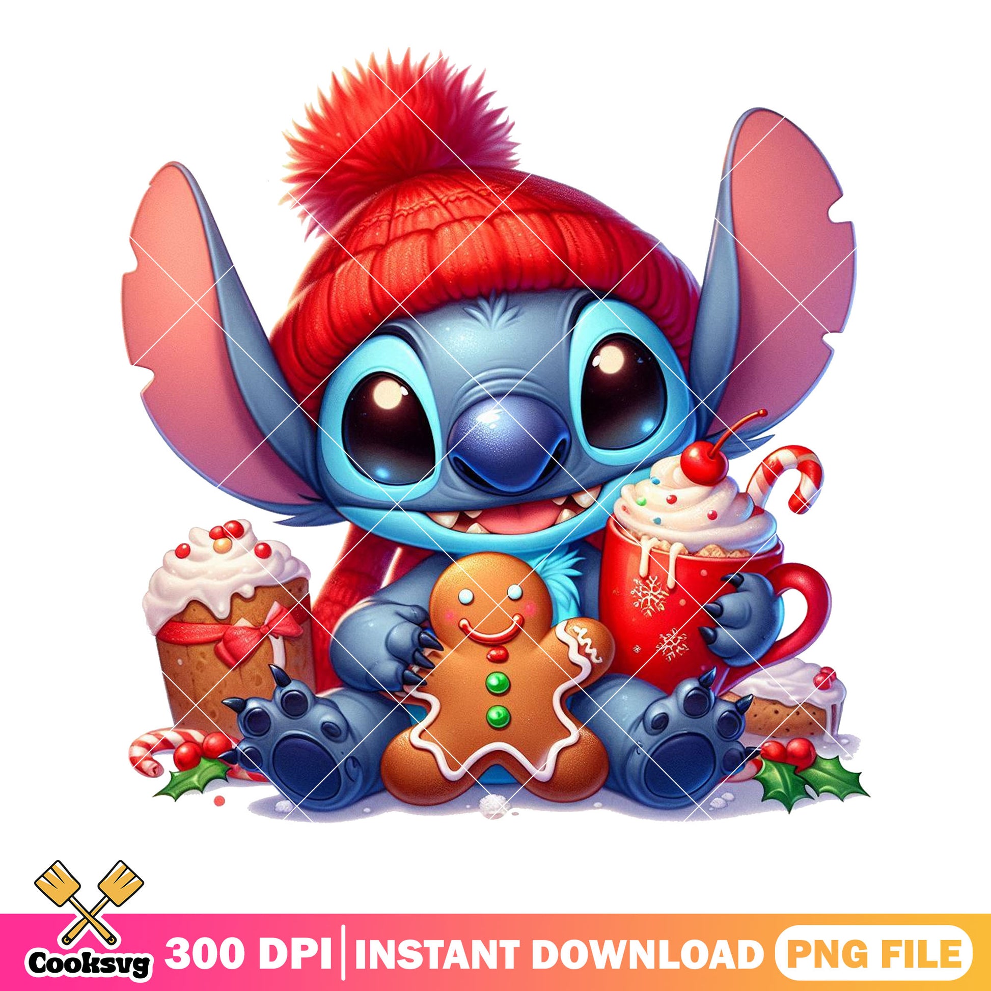 Stitch christmas pajamas​ png, stitch christmas png, stitch png