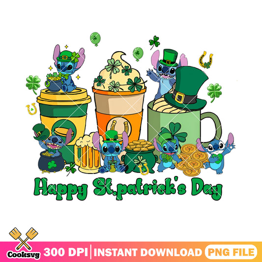 Stitch coffee mug patrick day png, disney coffee mugs​ png