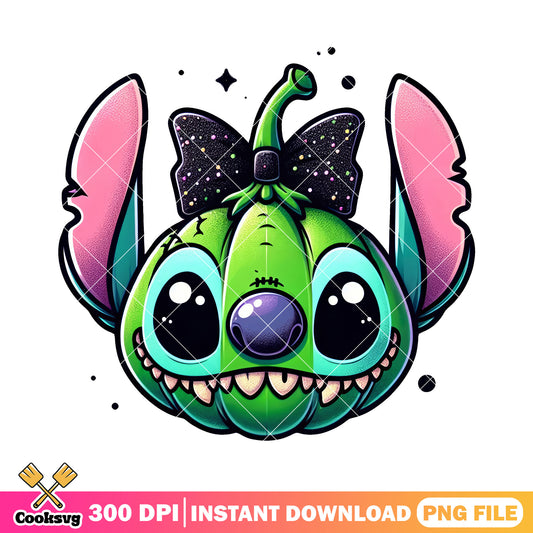 Stitch cosplay pumpkin png, halloween movie png, pumpkin faces​ png