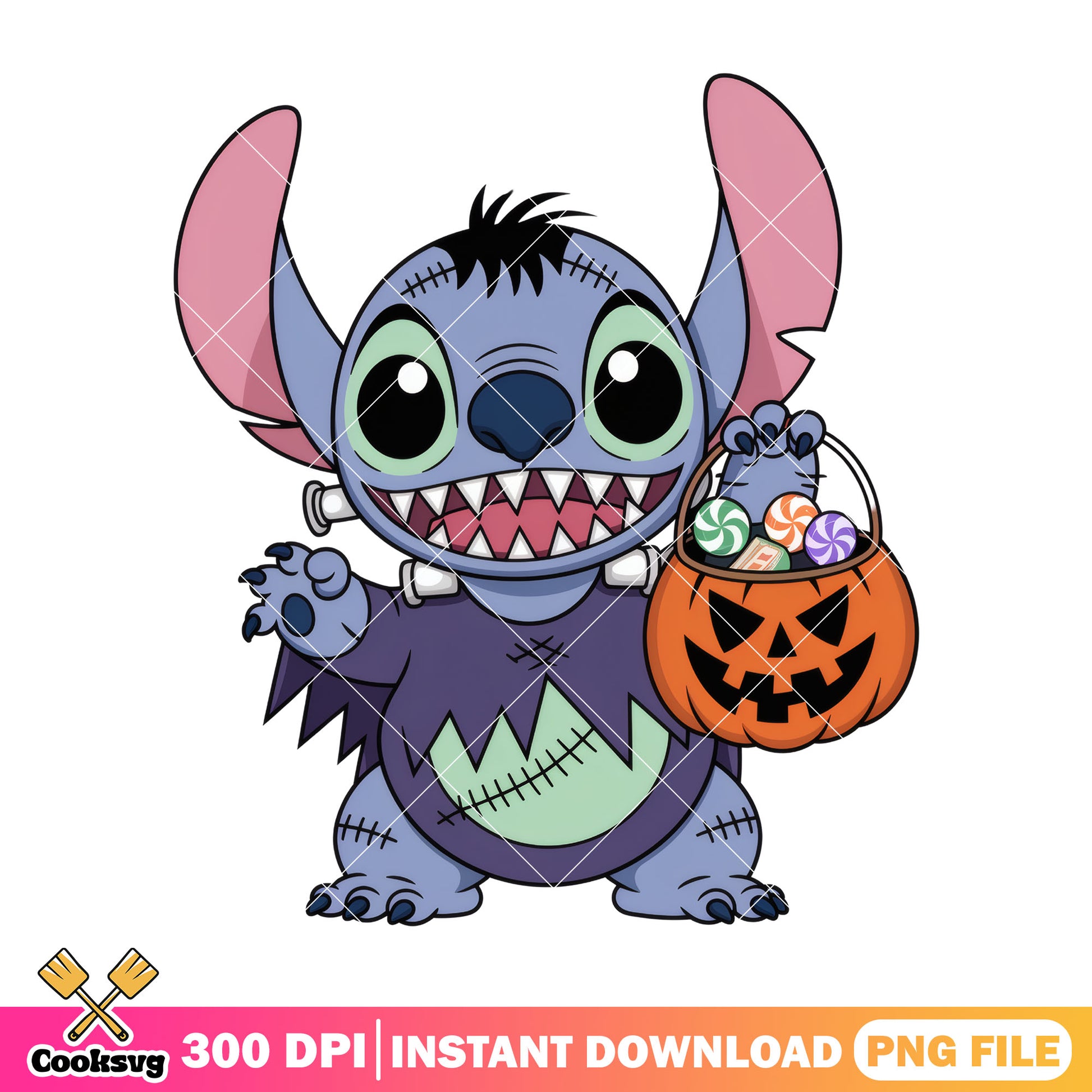 Stitch cute zombie png, lilo and stitch​ png, halloween costumes​ png