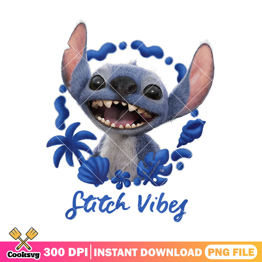 Stitch disney blue vibes png, stitch vibes png, beach vibes png