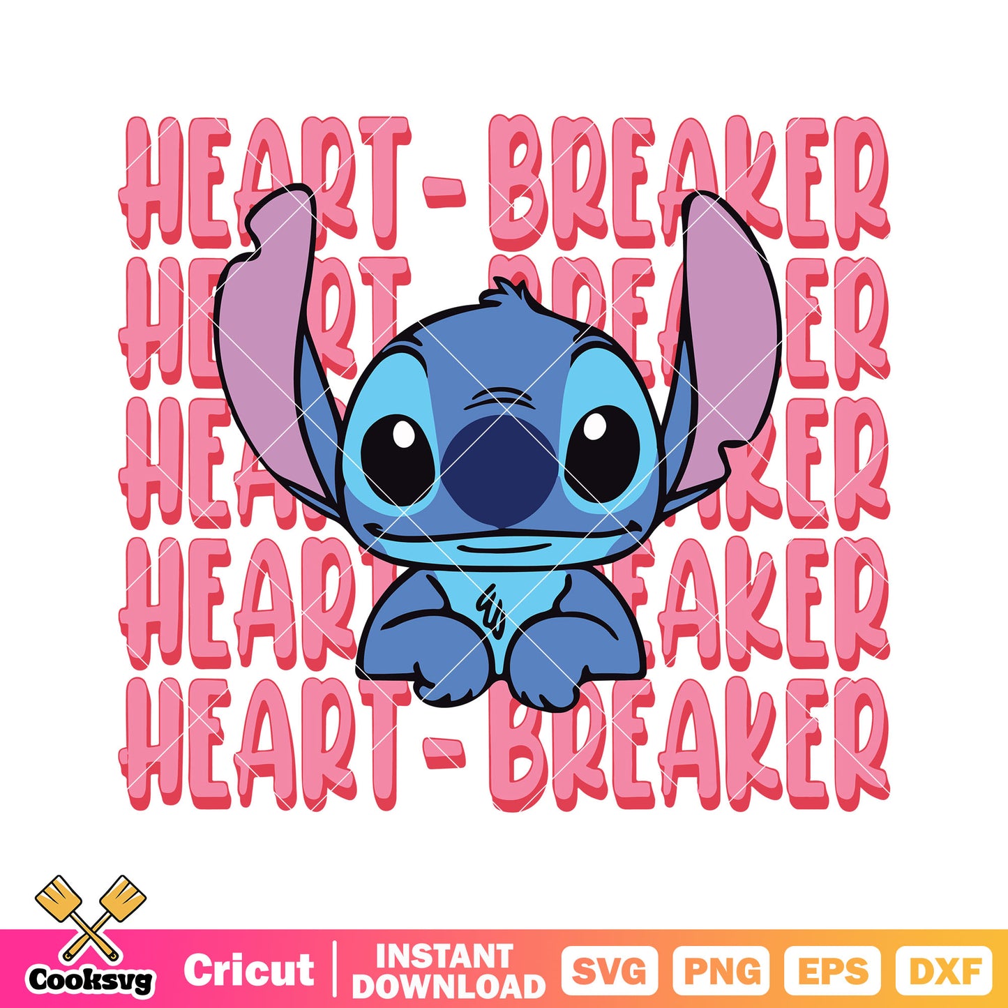 Stitch disney heart breaker valentine svg, stitch valentine svg