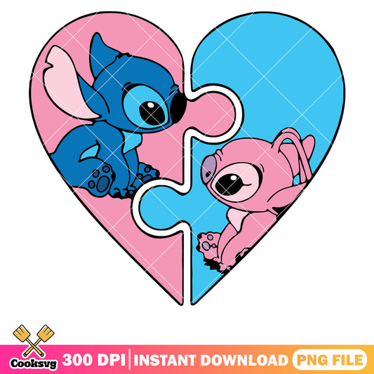 Stitch disney love angel valentine png, stitch valentine png