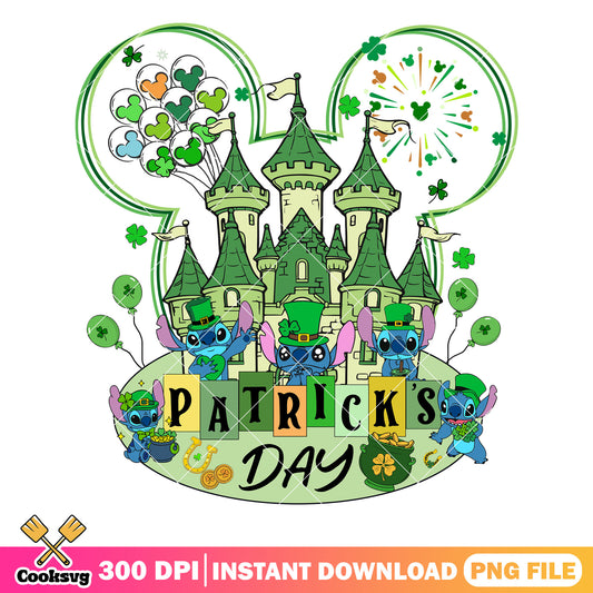 Stitch disney saint patrick day png, stitch patrick day png