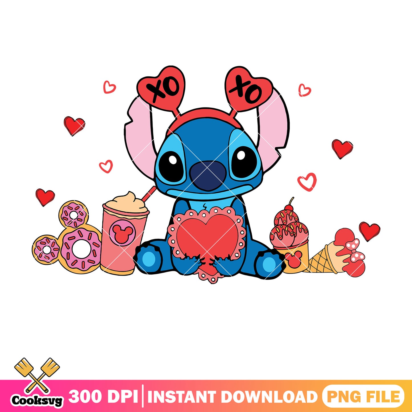 Stitch disney xoxo valentine png, stitch valentine png, xoxo valentine png