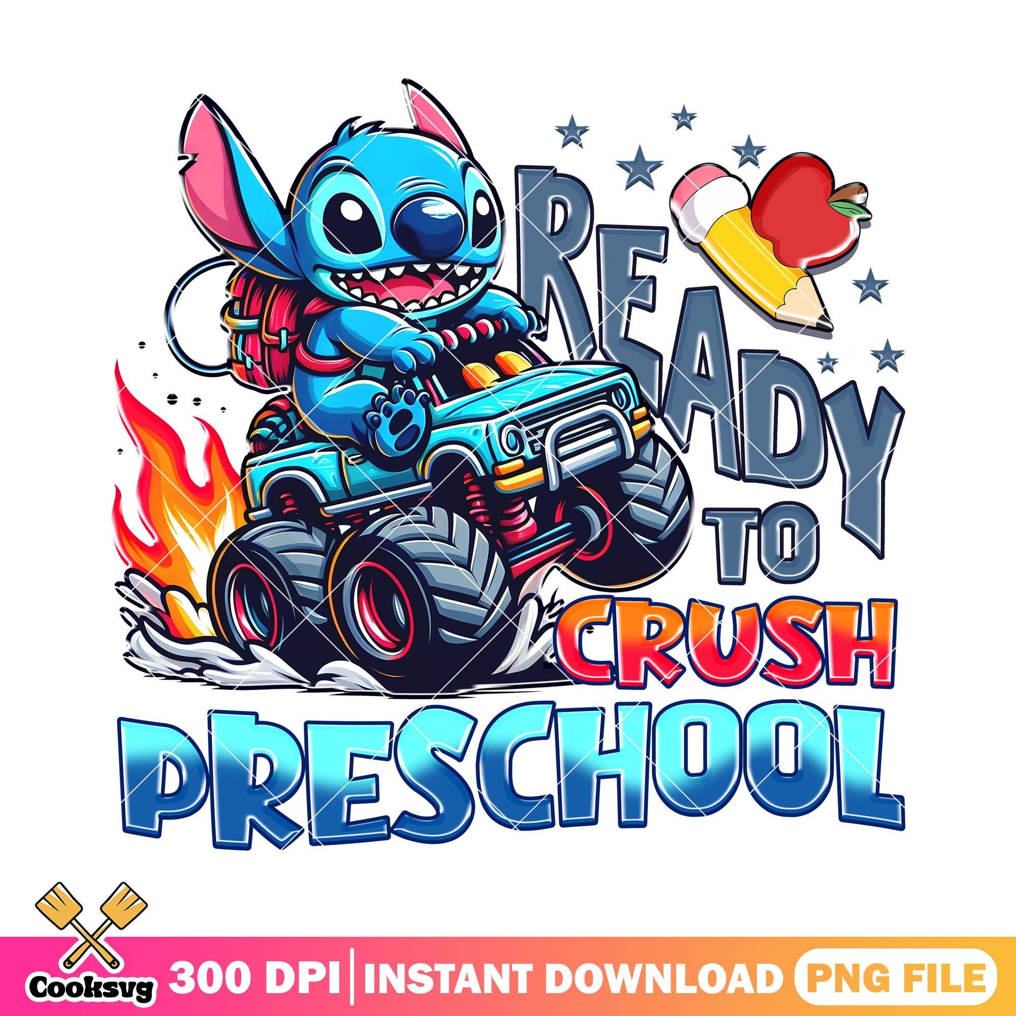 Stitch driving car design png, cartoon disney png, back to school png ...