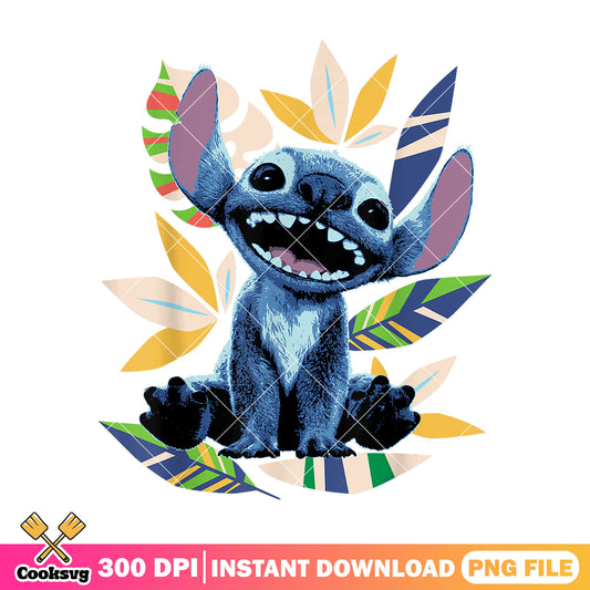 Stitch floral disney cute png, floral stitch​ png, stitch movie png