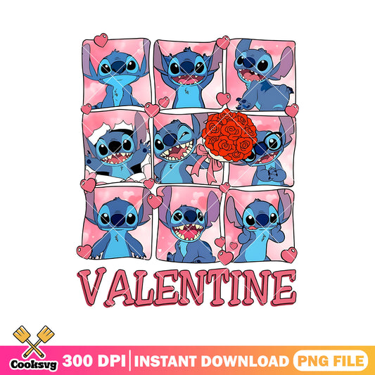 Stitch happy valentine day png file, stitch valentines​ png