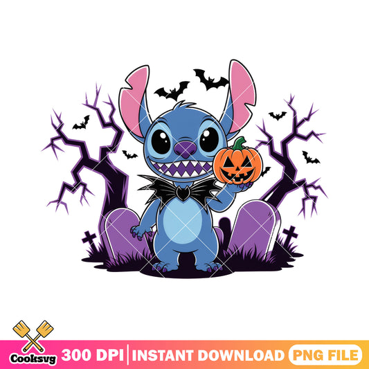 Stitch horror halloween png, halloween spirit png, stitch cartoon png
