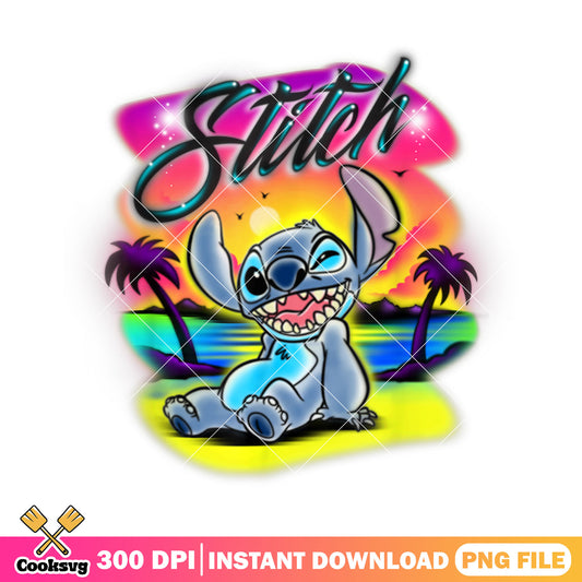 Stitch in hawaii color png, stitch hawaii png, color stitch png