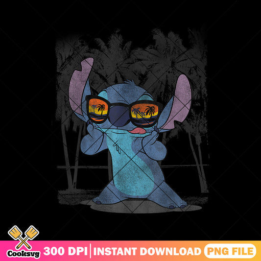 Stitch in the beach hawaii png, stitch hawaii png, cute stitch png