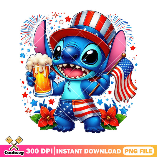 Stitch love 4th of july png, stitch 4th of july​ png, 4th of july png