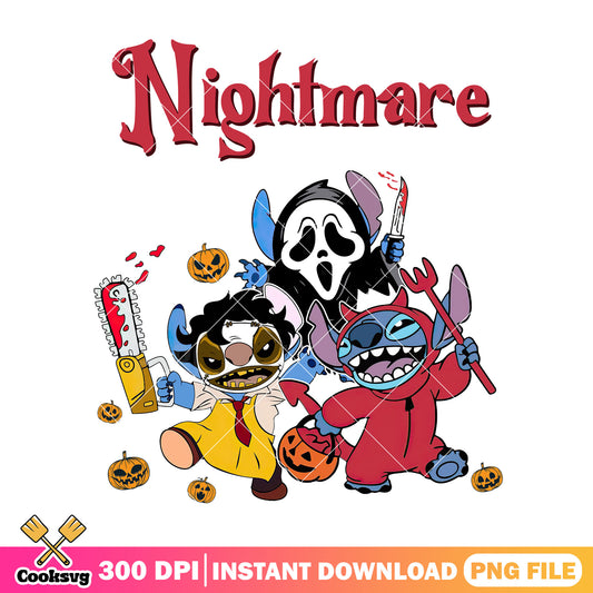 Stitch nightmare street png, halloween movies png, stitch costume png