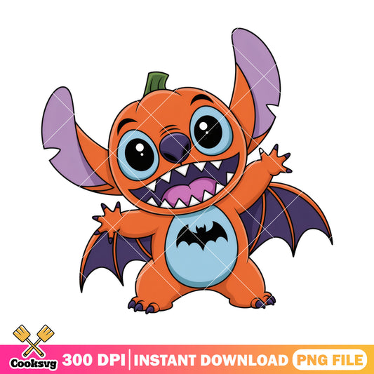 Stitch pumpkin bat png, stitch fix​ png, spirit halloween png