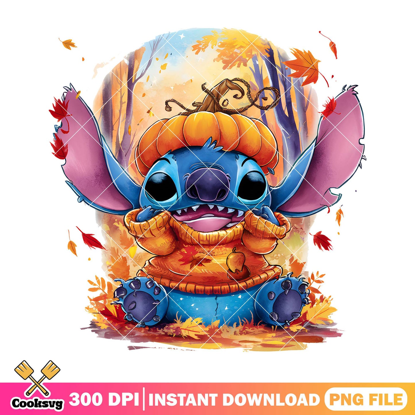 Stitch pumpkin design png, halloween decor png, disney movies png
