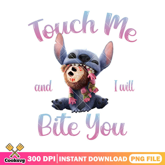Stitch touch me I will bite you png, stitch cute png, new movie stitch png
