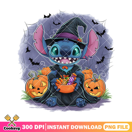 Stitch witch hat image png, halloween kids png, disney movies png