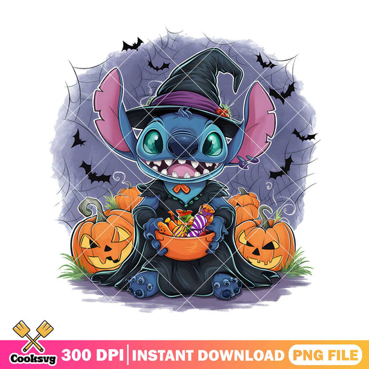 Stitch witch hat image png, halloween kids png, disney movies png