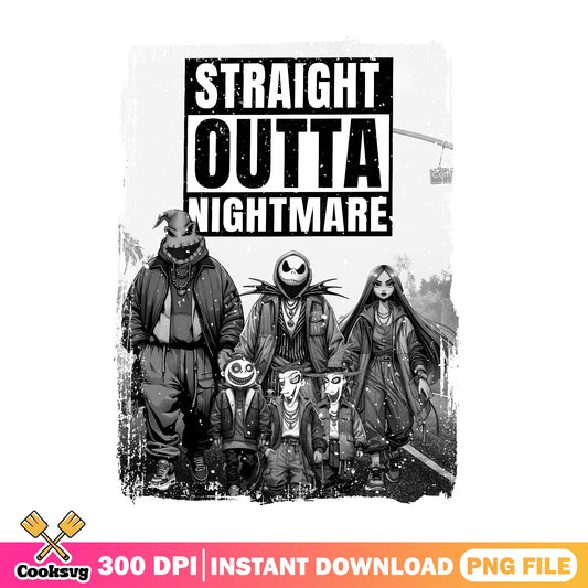 Straight Outta Nightmare Before Christmas PNG, Jack Skellington PNG, Halloween PNG