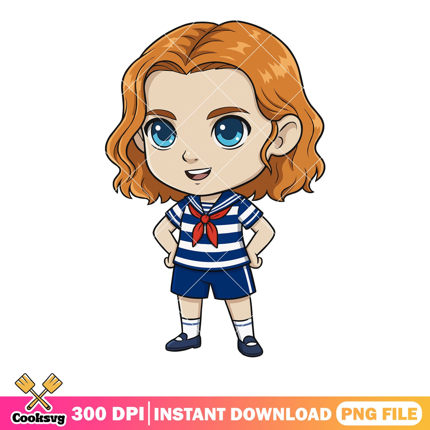 Stranger robin buckley chibi png, stranger things png, netflix series ​​png