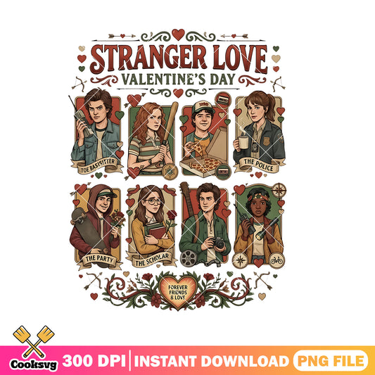 Stranger things Valentine png, forever friends png, tv character png