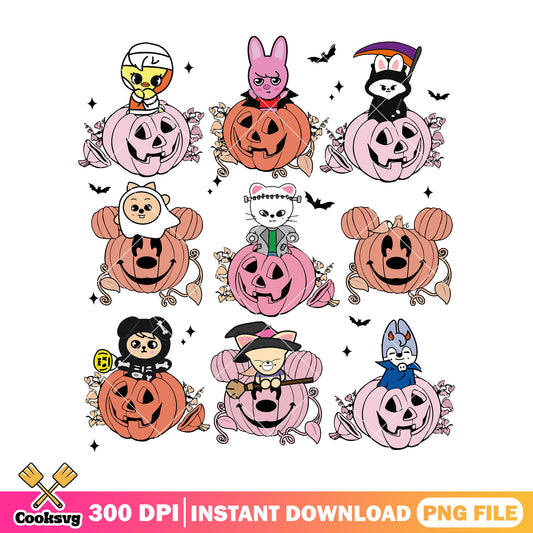 Stray kids autumn vibe png, stray kids​ png, spirit halloween png