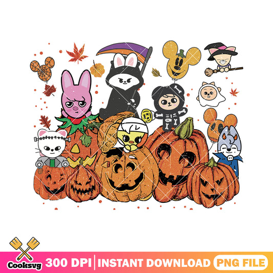 Stray kids fall vibe png, stray kids​ png, happy halloween png