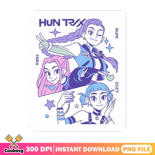 Stunning huntrix girl design png, huntrix member png, huntrix movie png