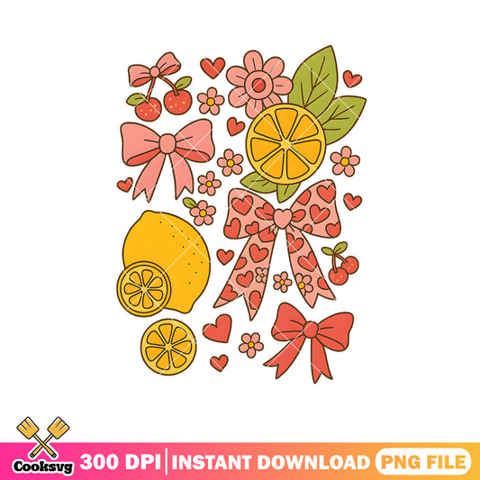Summer Lemon Coquette png, summer lemon png, coquette summer png