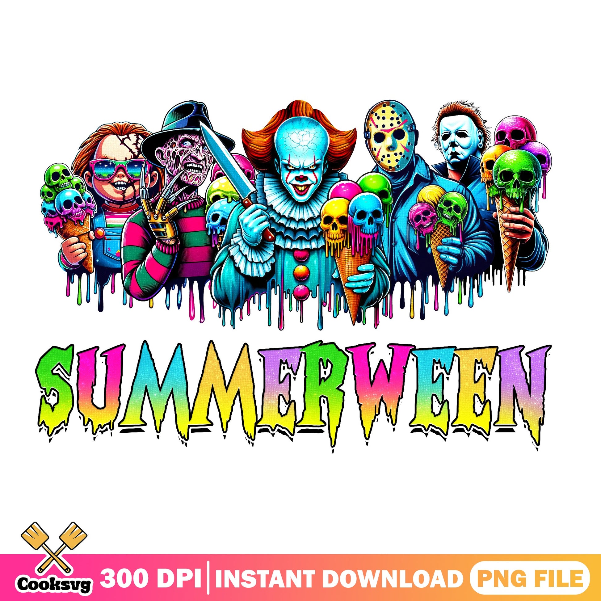 Summerween Horror Characters PNG, Halloween Killers PNG, Horror Movie PNG
