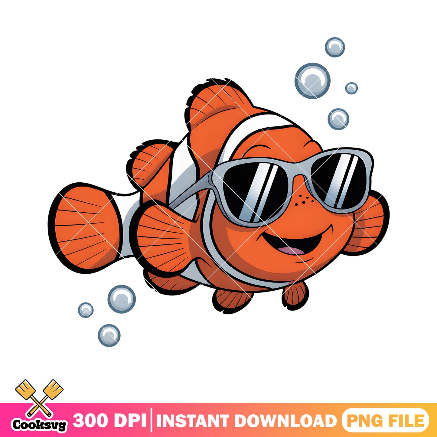 Sunglasses nemo love png, disney poster png, clownfish nemo png