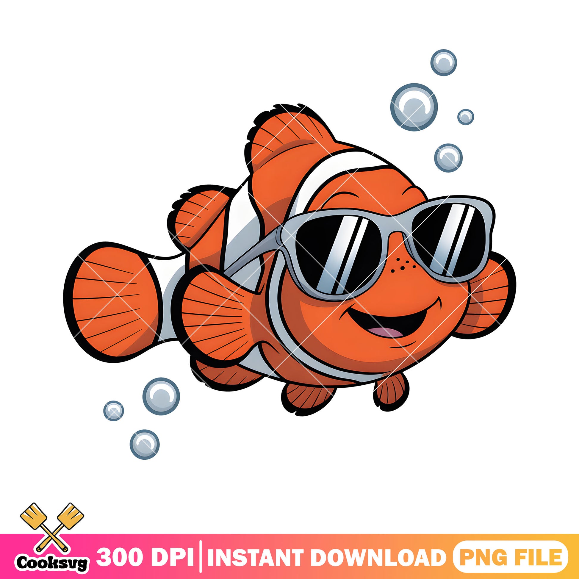 Sunglasses nemo love png, disney poster png, clownfish nemo png