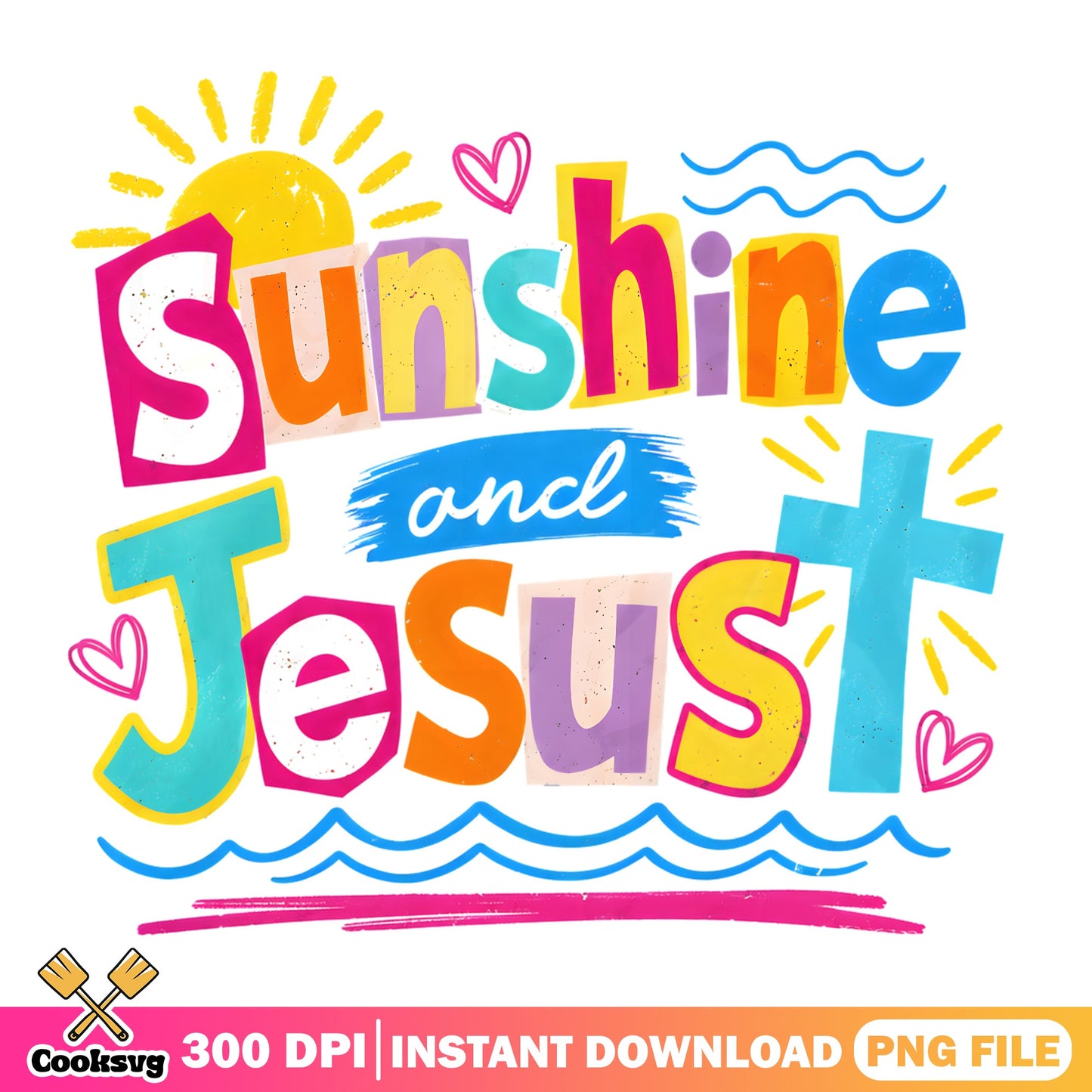 Sunshine And Jesus PNG, Christian Summer PNG, Faith Cross PNG