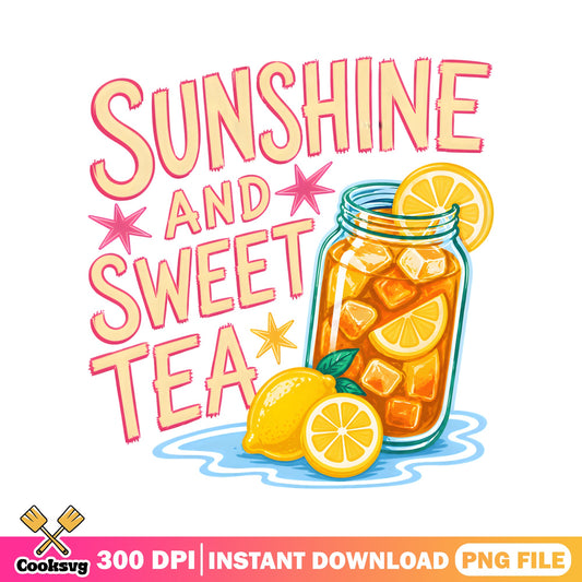 Sunshine And Sweet Tea PNG, Summer Lemon Iced Tea PNG, Southern PNG