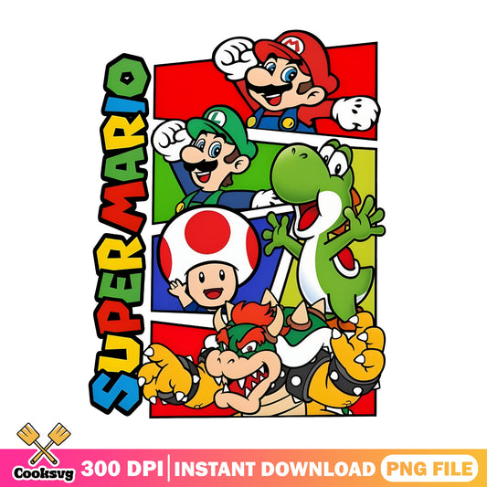 Super Mario Characters PNG, Mario Luigi Yoshi Bowser, Nintendo PNG