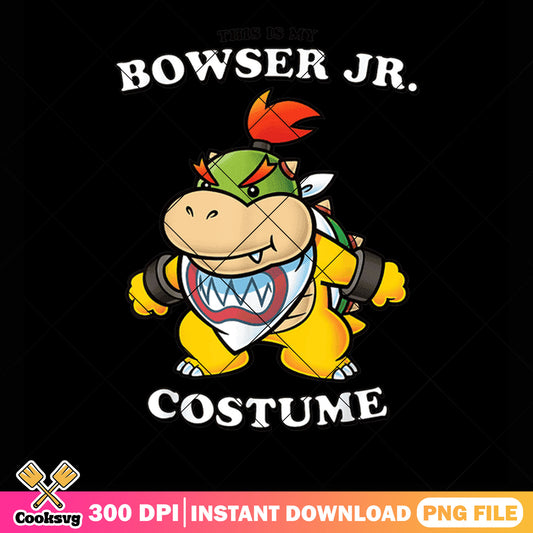 Super cute mario Bowser jr png, nintendo art png, bowser costume png