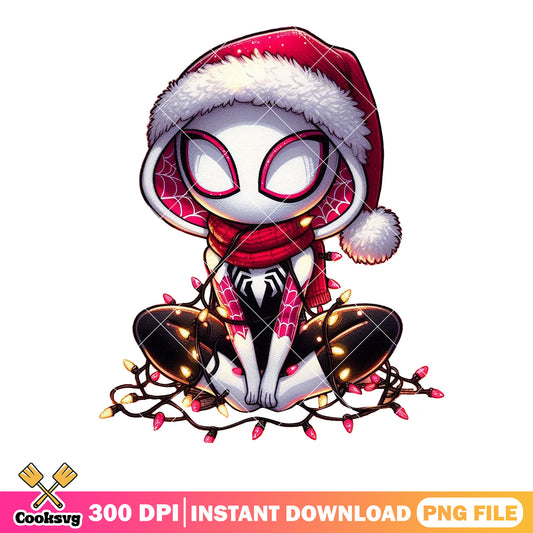Super hero christmas png, disney christmas png, spider gwen​ png