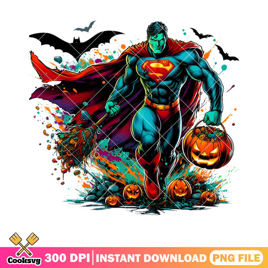 Superman Halloween png, superman spooky​ png, DC Comic Halloween png