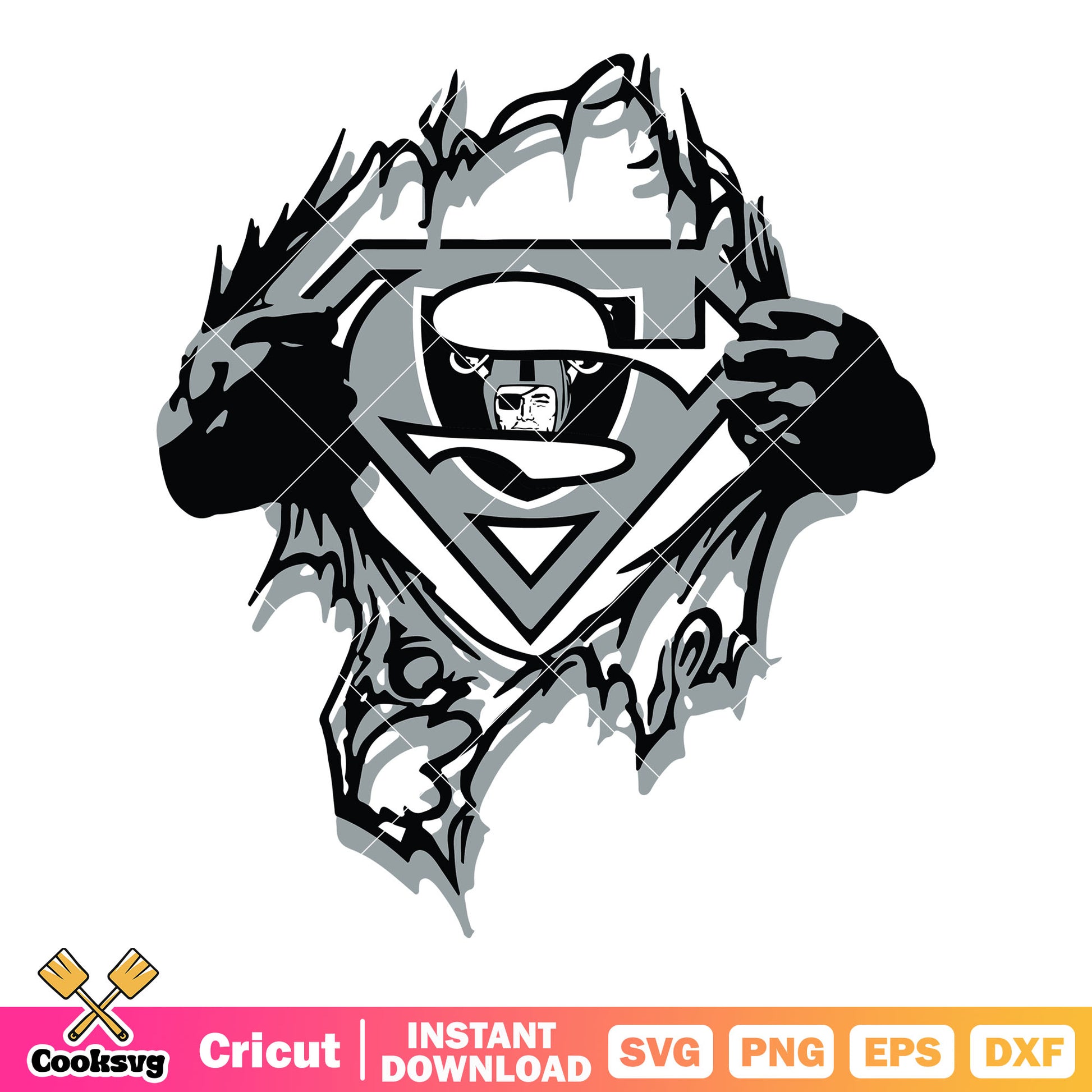Superman costume pirate svg, nfl teams​ svg, la raiders svg