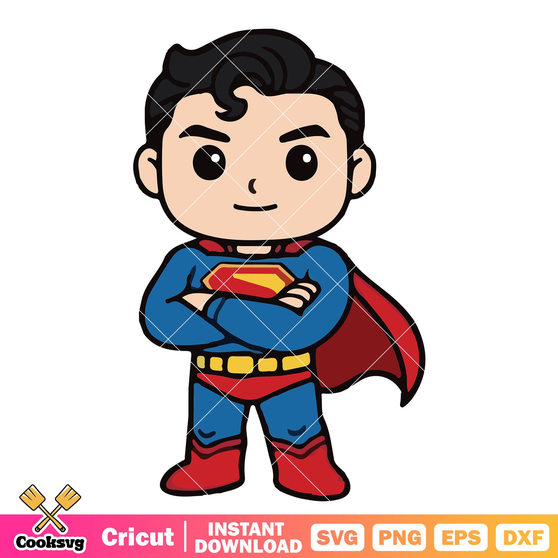 Superman hero chibi svg, new superman movie​ svg, superman chibi svg