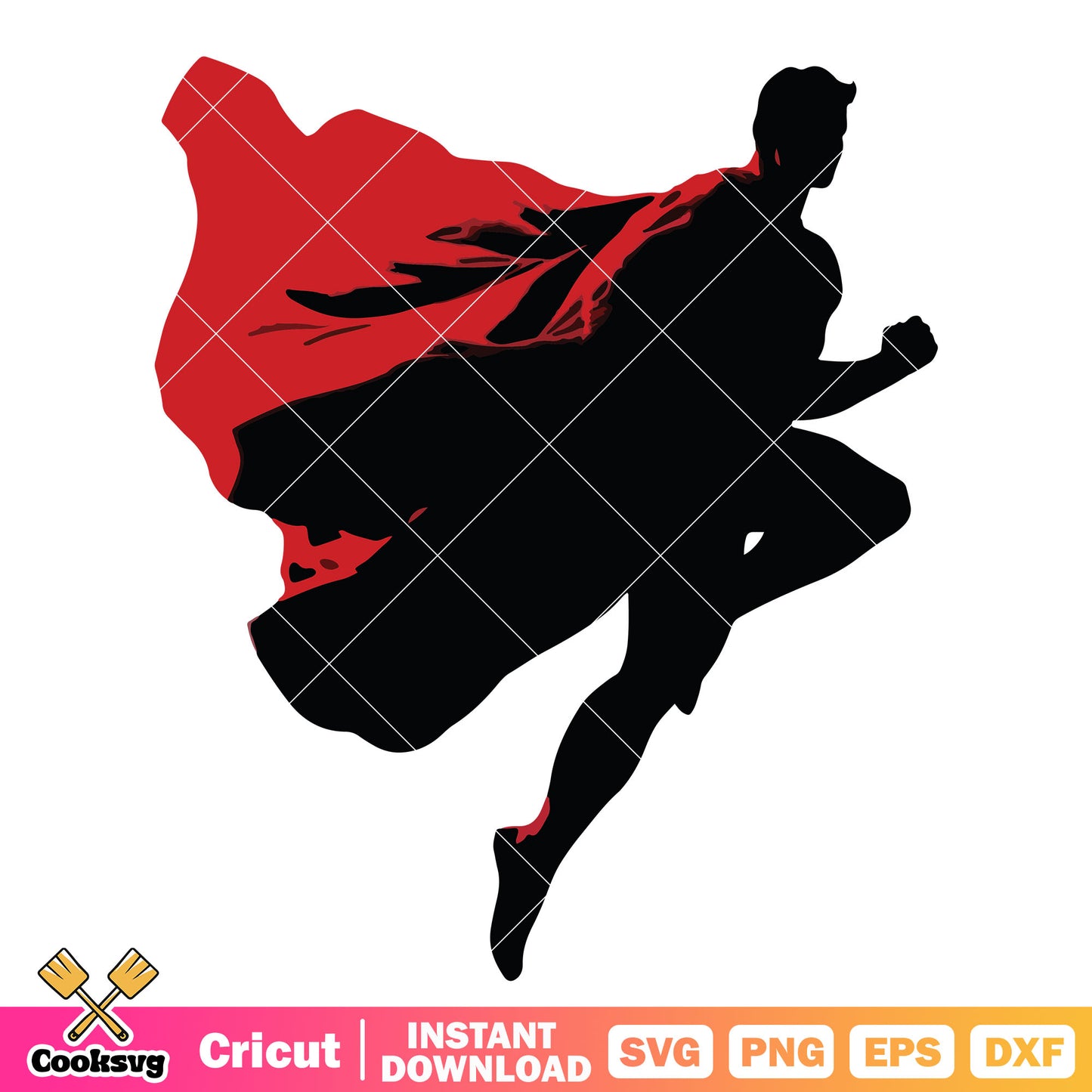 Superman silhouette design svg, superman movie svg, superman 2025​ svg