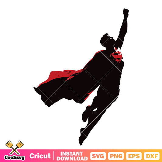 Superman silhouette file svg, superman movie svg, superman 2025​ svg