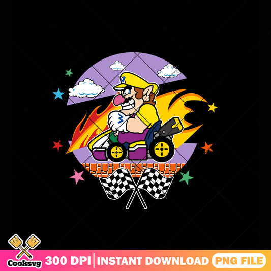 Super mario wario racing png, nintendo art png, nintendo swich png
