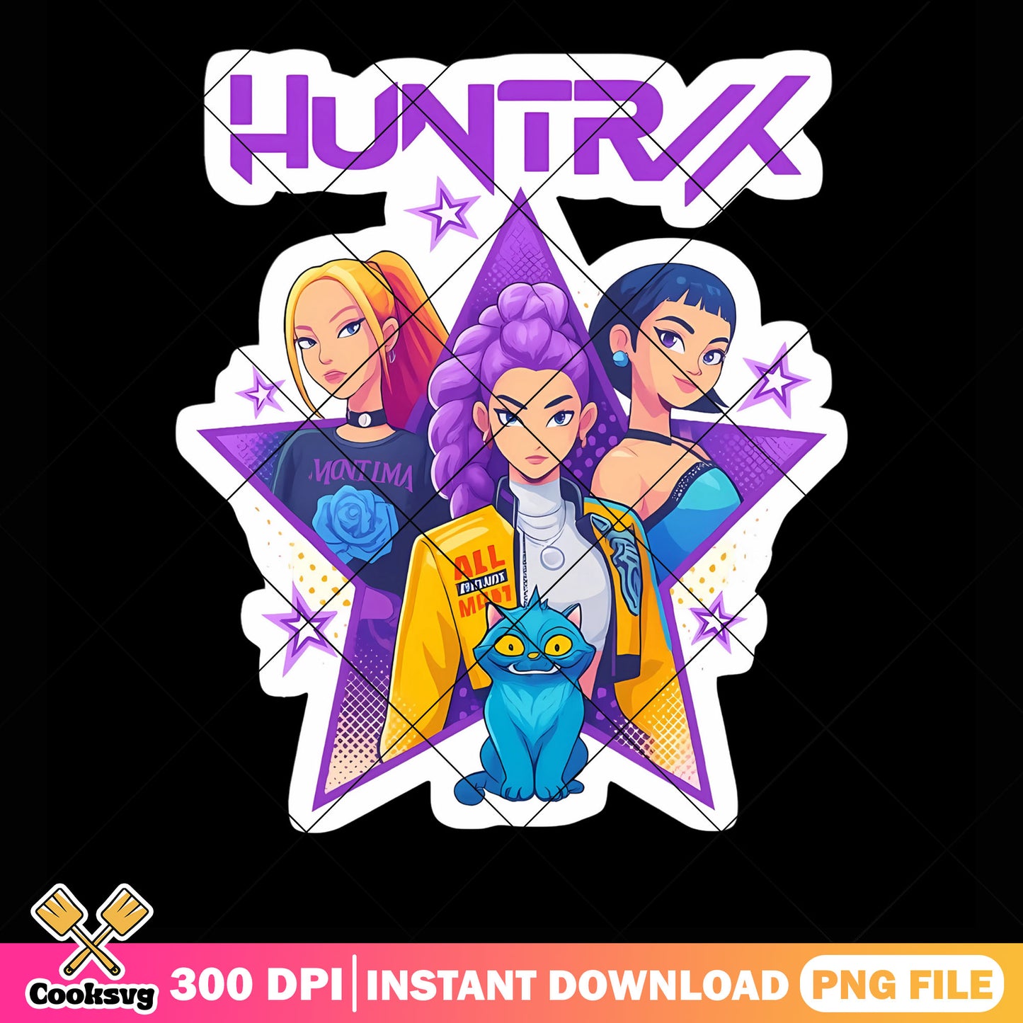 Super star huntrix girl png, kpop demon hunters png, derpy tiger png