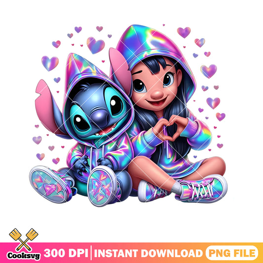 Swag lilo and stitch valentine png, disney png, valentine vibes png